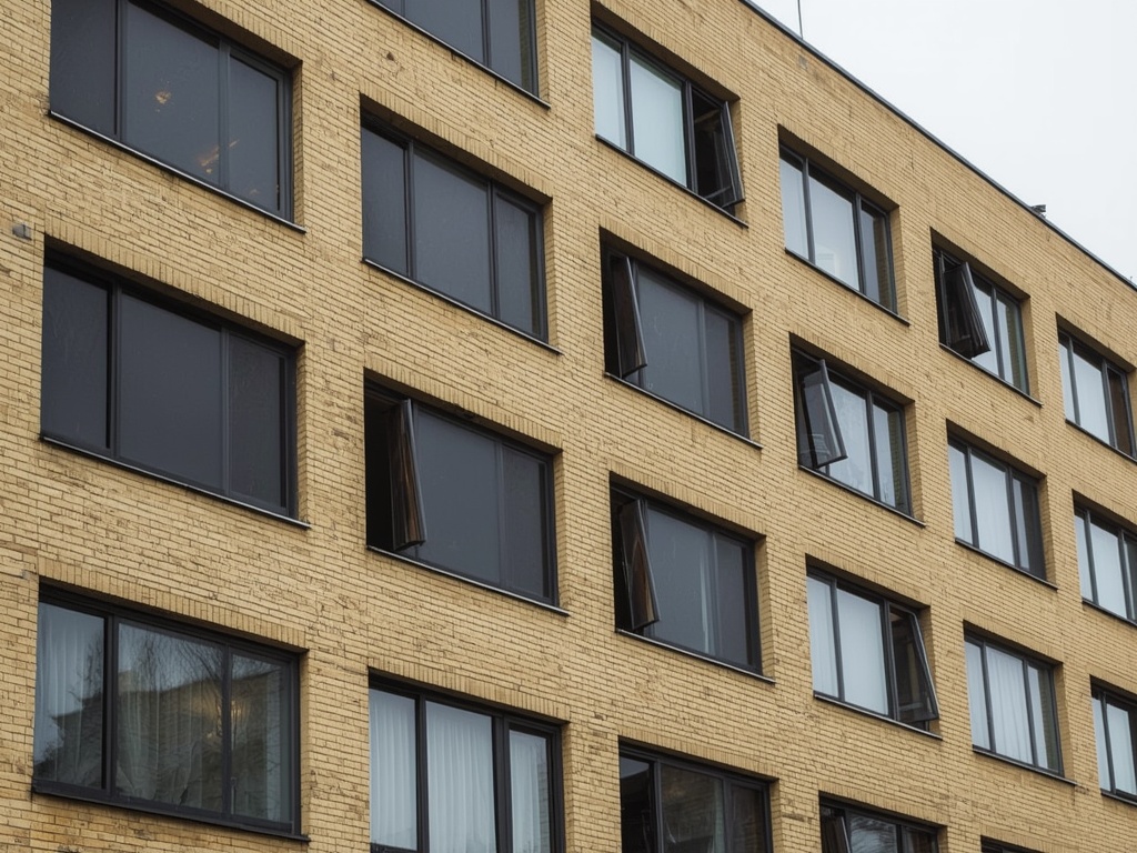 appartementencomplex in Geleen met nieuwe antracietkleurige kunststof kozijnen