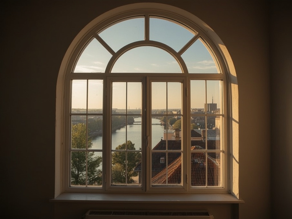uitzicht vanuit woonkamer in Susteren door wit kunststof draaikiepraam op groene achtertuin
