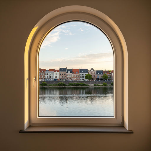 uitzicht vanuit woning in Wittem door wit kunststof kozijn op het heuvellandschap